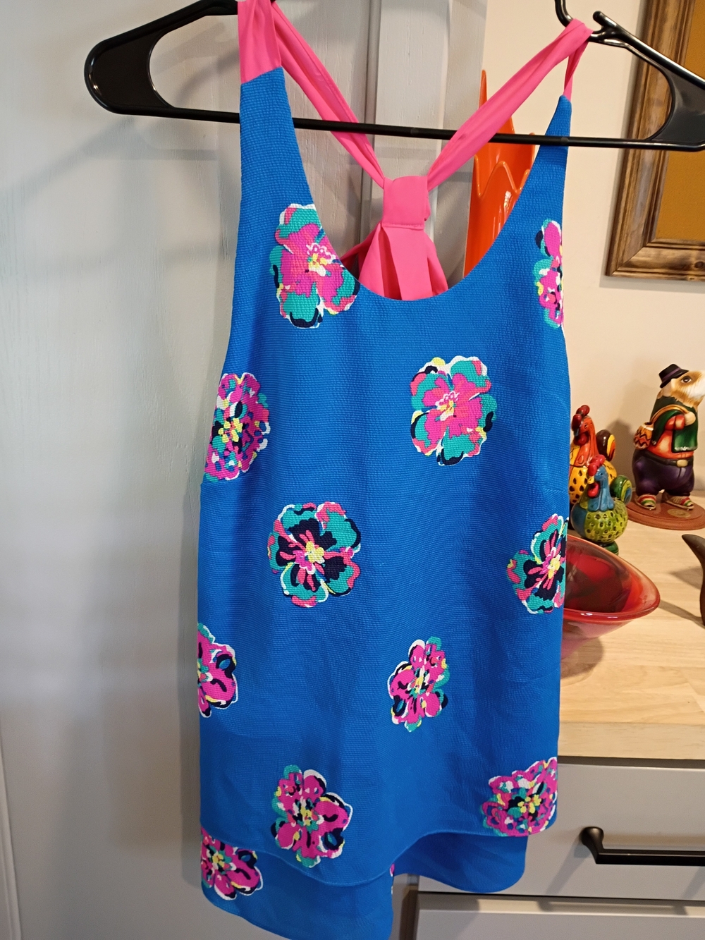 Lilly Pulitzer Blue Pink Floral Crossback Camisole